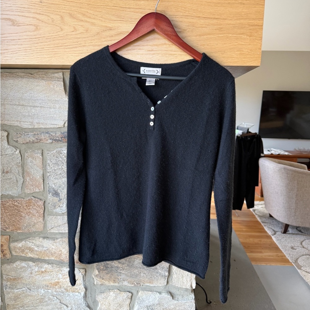 Nanette Lepore Black 2Ply Cashmere sweater size L